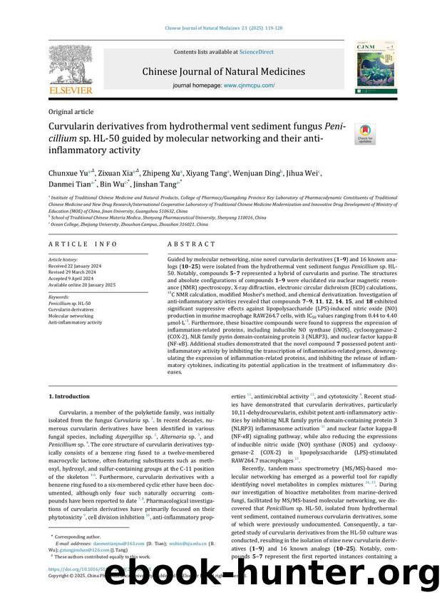 Curvularin derivatives from hydrothermal vent sediment fungus Penicillium sp. HL-50 guided by molecular networking and their anti-inflammatory activity by unknow