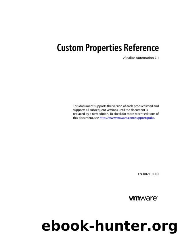 Custom Properties Reference - vRealize by VMware Inc