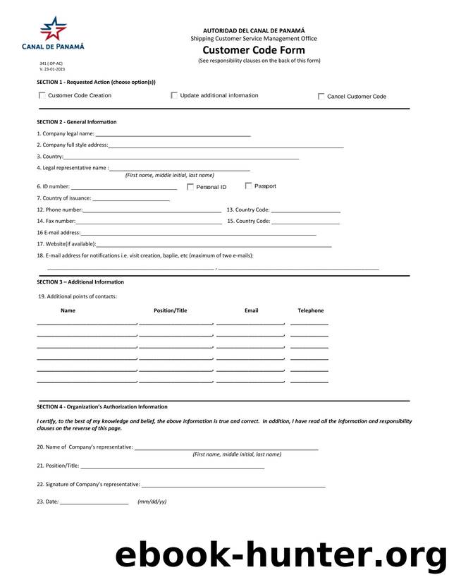 Customer Code Form 341 by Ricardo A. Solis V