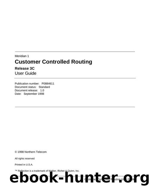 Customer Controlled Routing User Guide by Unknown