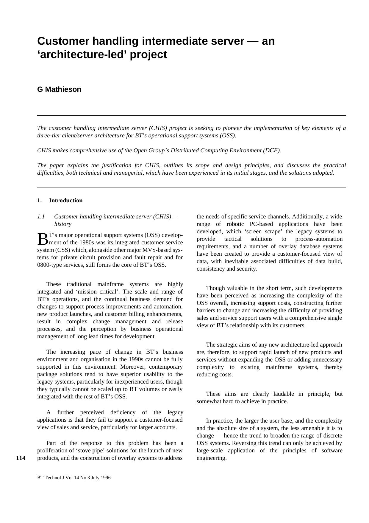 Customer handling intermediate server — an architecture-led project by Unknown