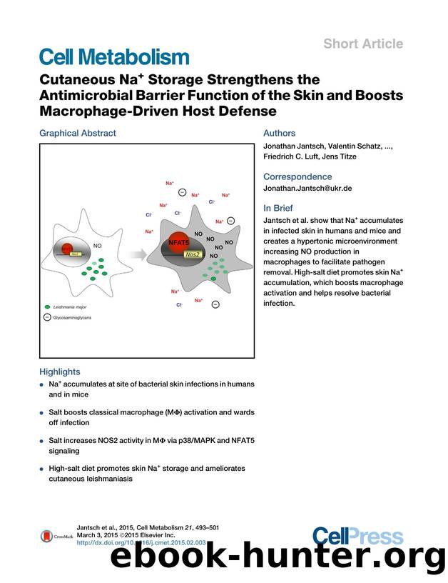 Cutaneous Na+ Storage Strengthens the Antimicrobial Barrier Function of the Skin and Boosts Macrophage-Driven Host Defense by unknow