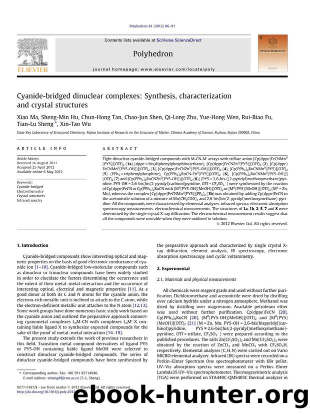 Cyanide-bridged dinuclear complexes: Synthesis, characterization and crystal structures by unknow