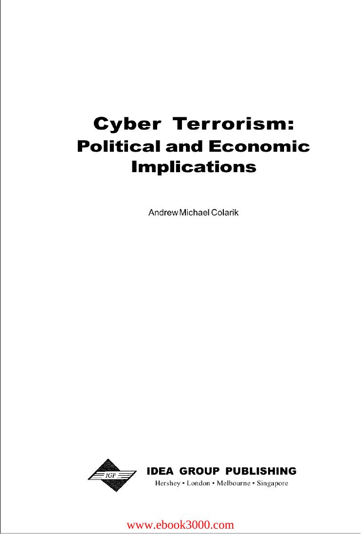 Cyber Terrorism: Political and Economic Implications by Unknow