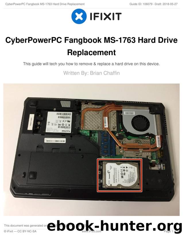 CyberPowerPC Fangbook MS-1763 Hard Drive Replacement by Unknown