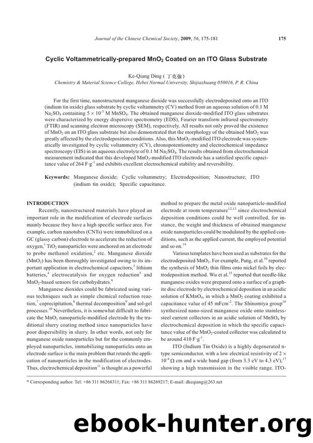 Cyclic VoltammetricallyPrepared MnO2 Coated on an ITO Glass Substrate by Unknown