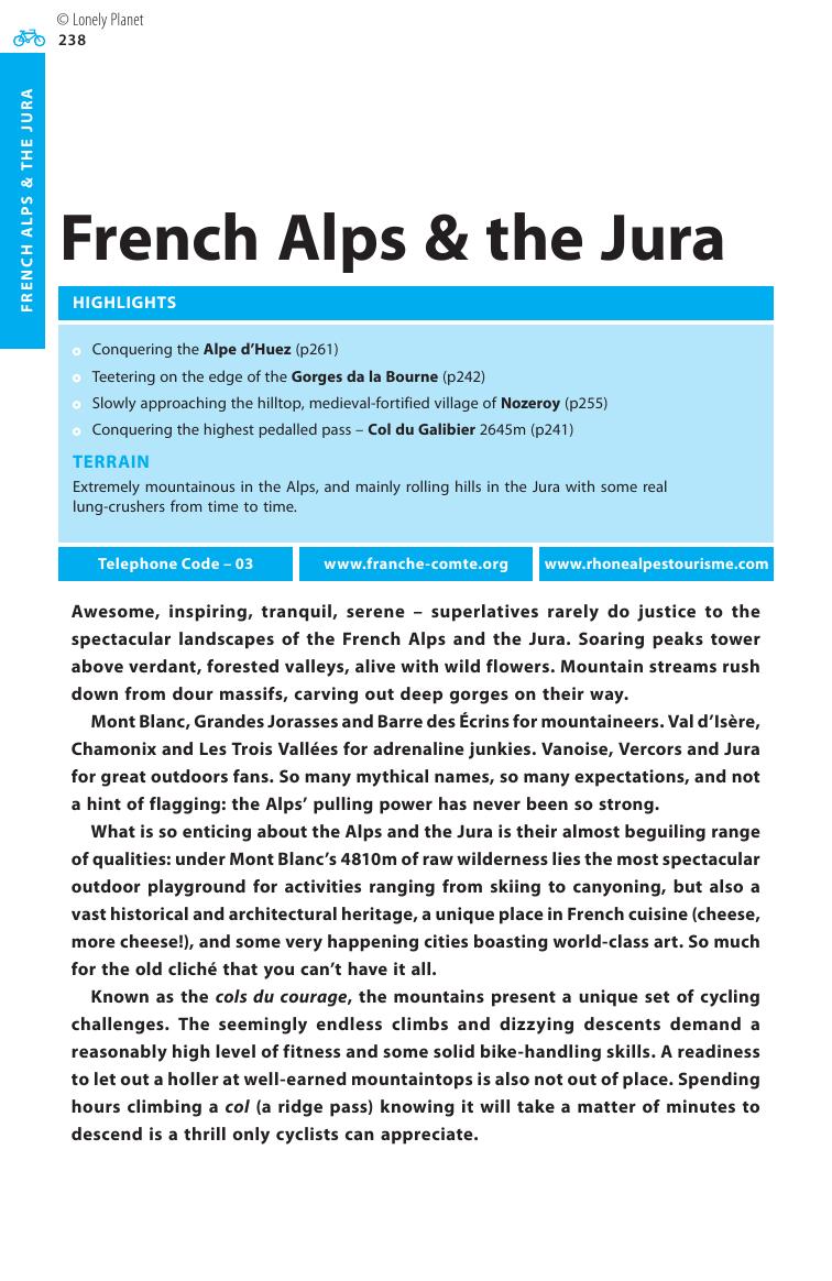 Cycling in France - French Alps & the Jura (Chapter) by Lonely Planet