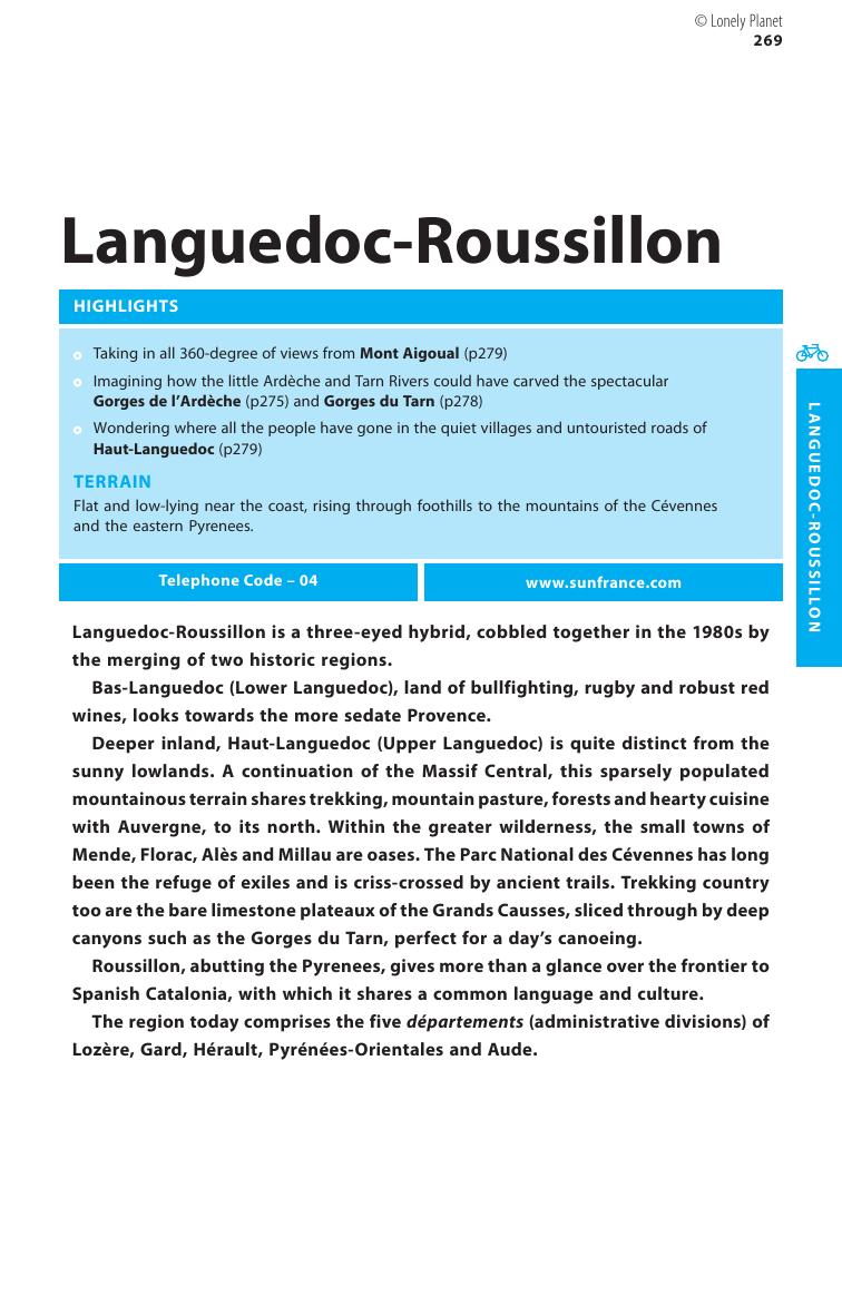 Cycling in France - Languedoc-Roussillon (Chapter) by Lonely Planet