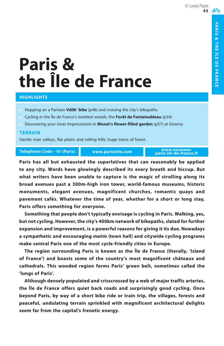 Cycling in France - Paris & the Île de France (Chapter) by Lonely Planet