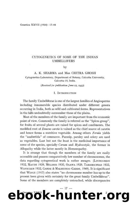Cytogenetics of some of the Indian umbellifers by Unknown