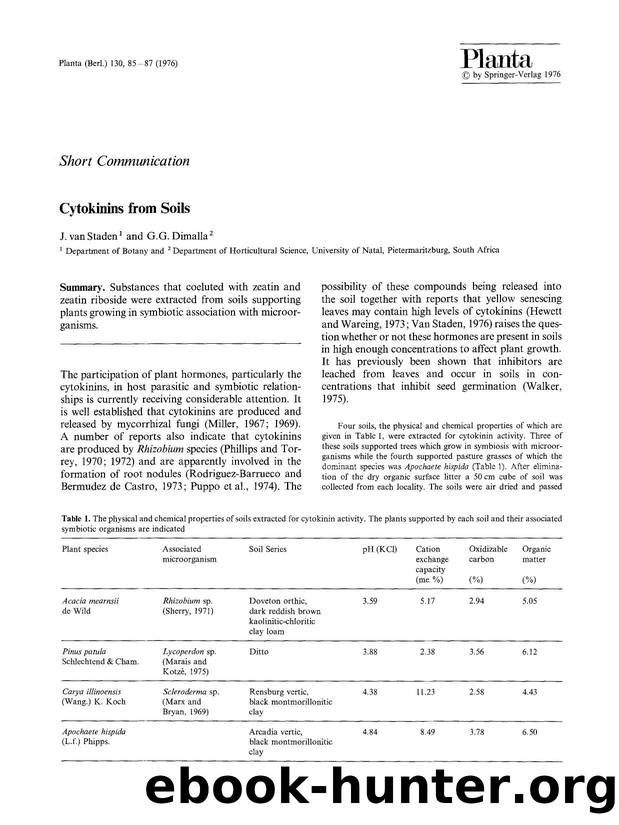 Cytokinins from soils by Unknown