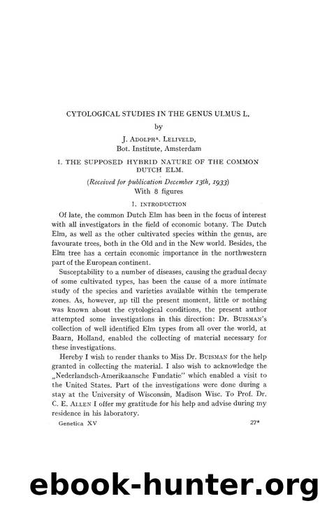 Cytological studies in the genus ulmusl by Unknown