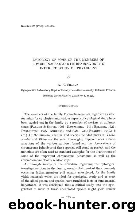 Cytology of some of the members of Commelinaceae and its bearing on the interpretation of phylogeny by Unknown
