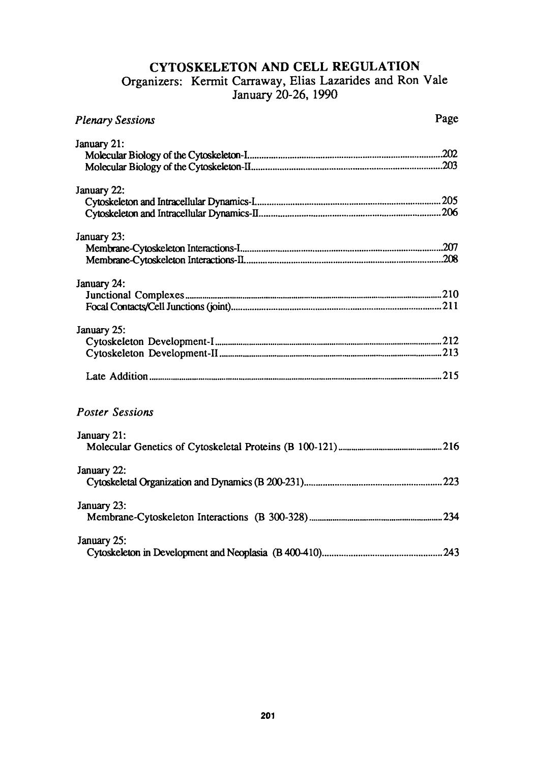 Cytoskeleton and cell regulation by Unknown