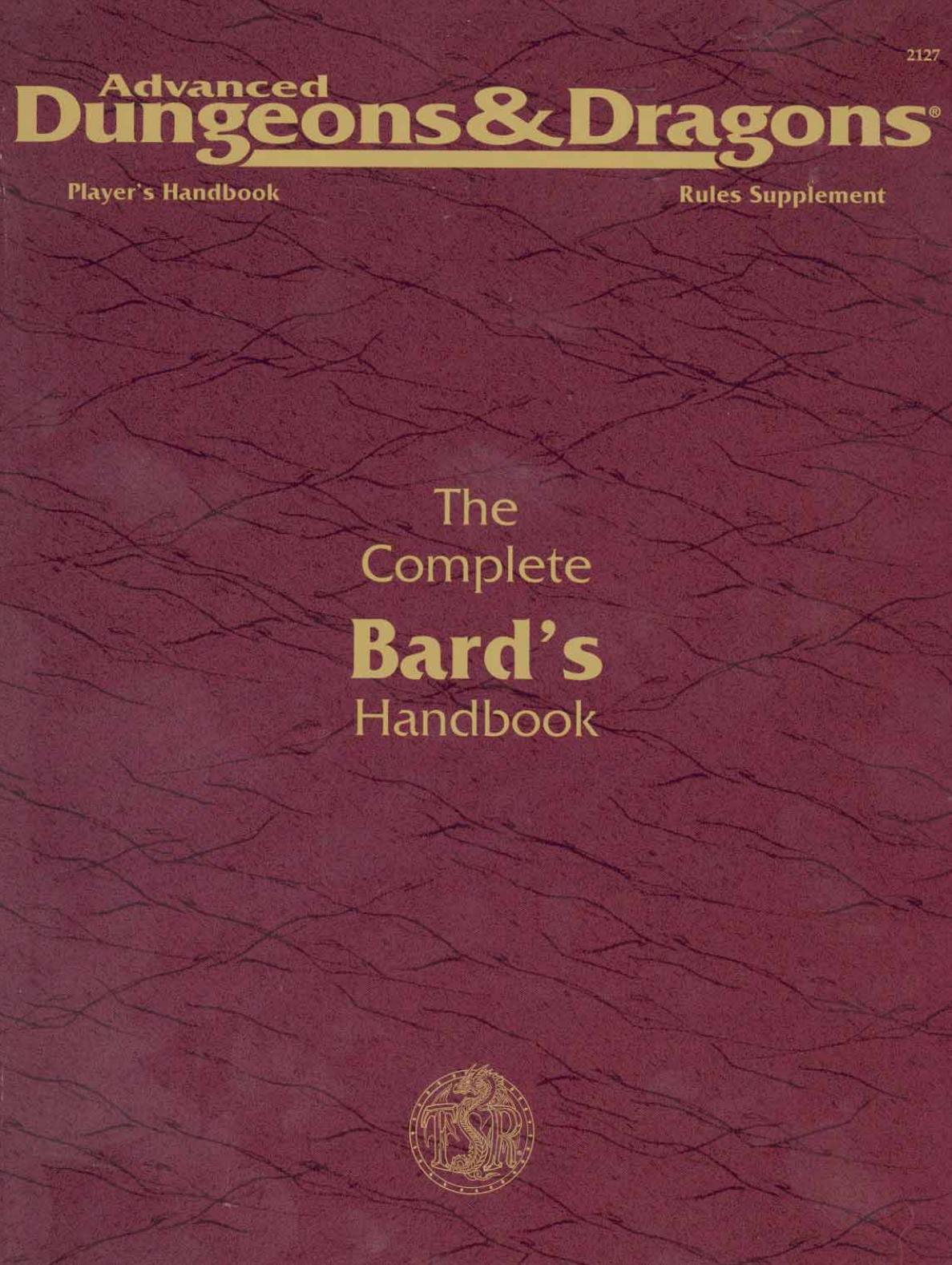 D&D 2e The Complete Bard's Handbook by Unknown