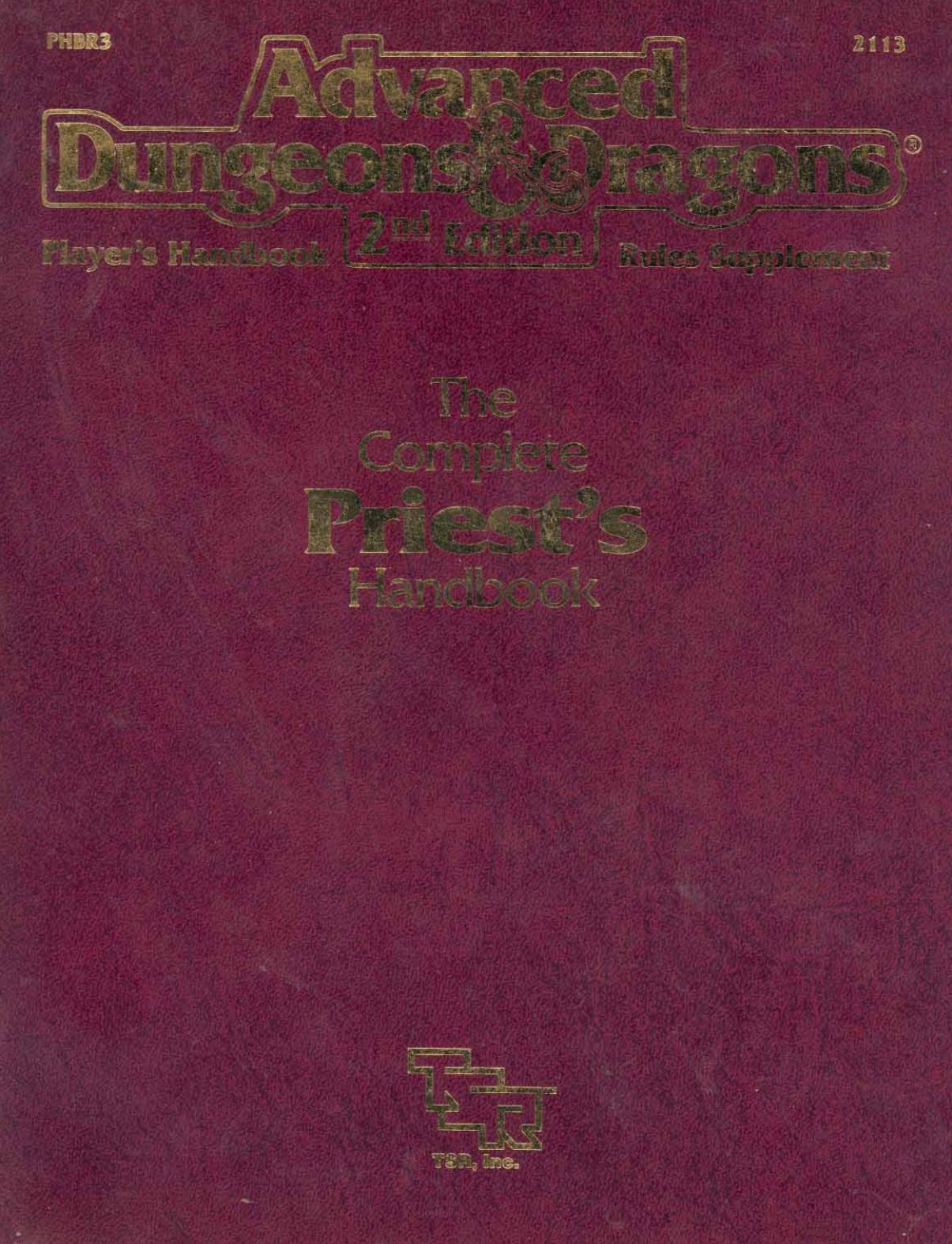 D&D 2e The Complete Priest's Handbook by Unknown
