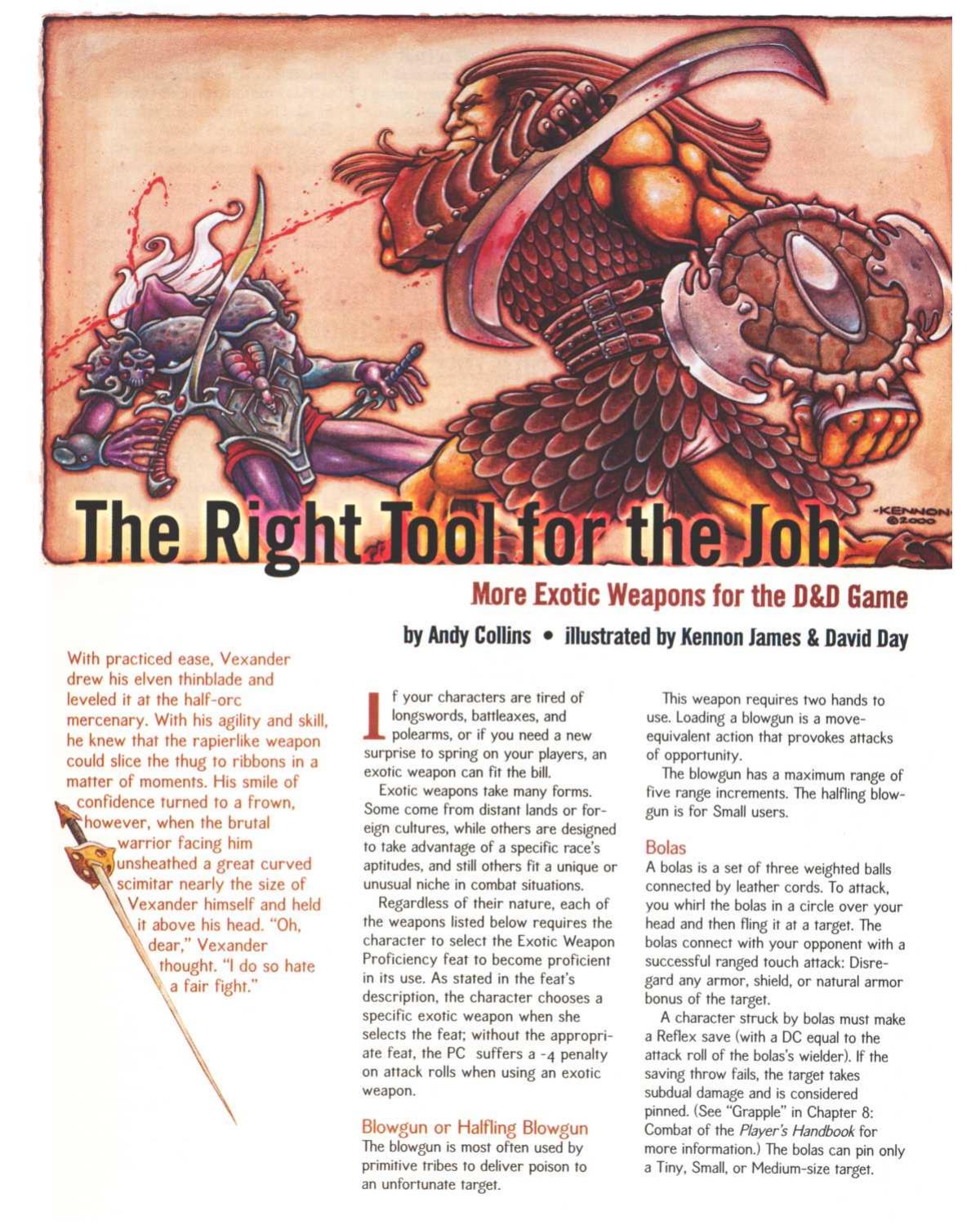 D&D 3rd Edition (Dungeons and Dragons) by New Exotic Weapons (Dragon Magazine #275)