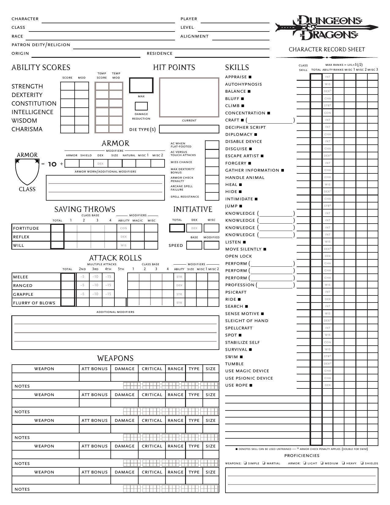 D&D Character Sheet 2.2 by Patrick Murphy A Mad Irishman Production (www.mad-irishman.net)