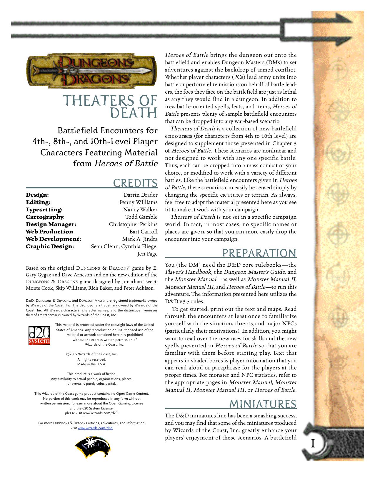 D&D Heroes of Battle by Theaters of Death