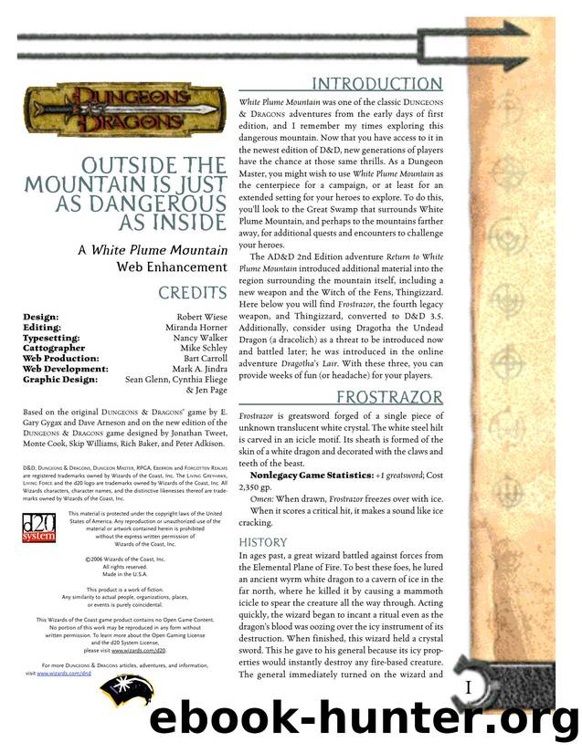 D&D OUTSIDE THE MOUNTAIN by Nancy Walker