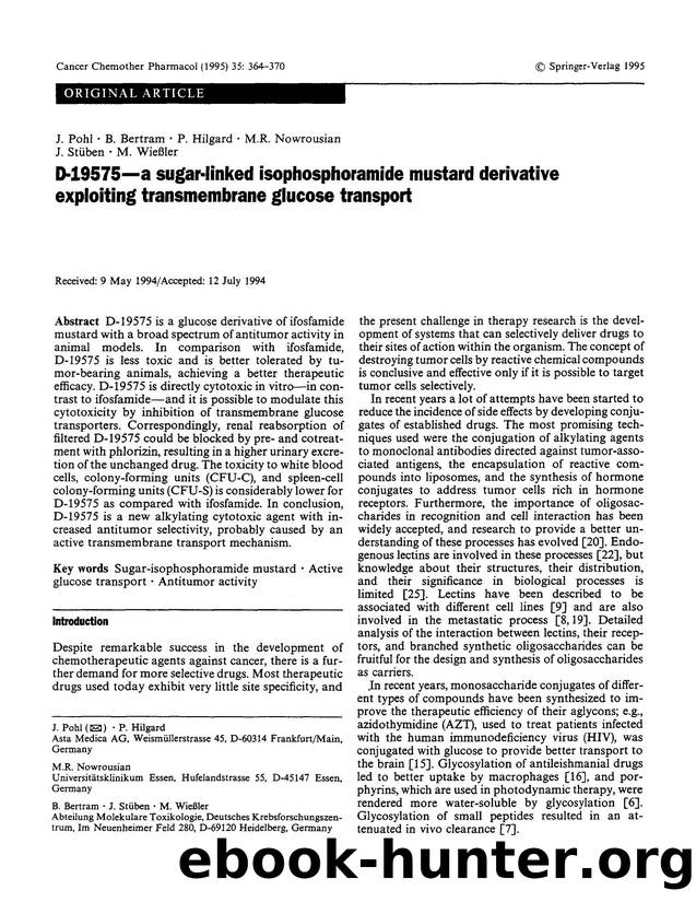 D-19575—a sugar-linked isophosphoramide mustard derivative exploiting transmembrane glucose transport by Unknown