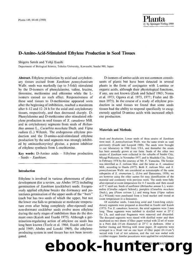 D-Amino-acid-stimulated ethylene production in seed tissues by Unknown