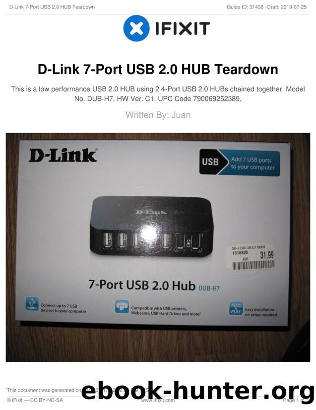 D-Link 7-Port USB 2.0 HUB Teardown by Unknown