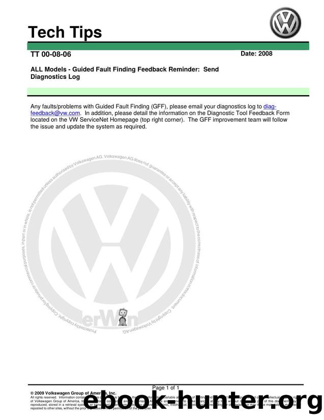 D3E802FF05E-TT 00-08-06 ALL Models by Guided Fault Finding Feedback Reminder Send Diagnostics Log