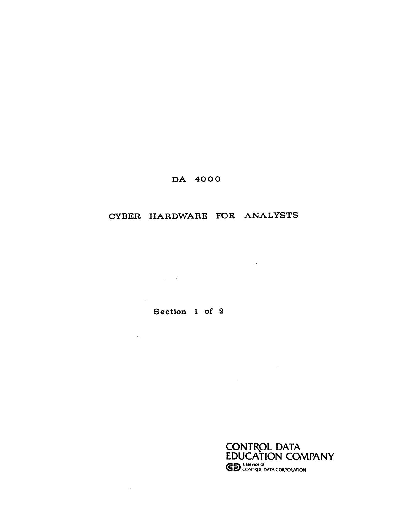 DA4000 Cyber Hardware For Analysts Section 1 by Unknown