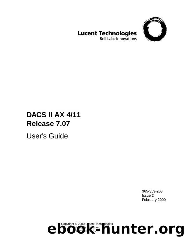 DACS II AX 411Userâs Guide by Unknown