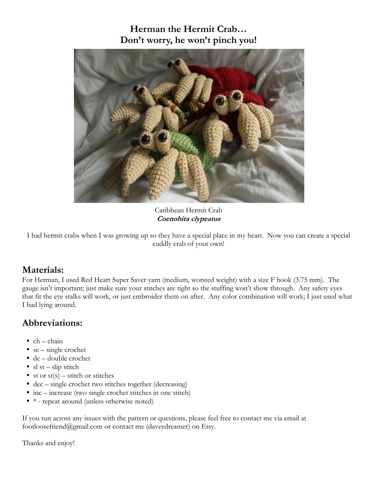 DAVEYDREAMER-HERMAN THE HERMIT CRAB by Unknown