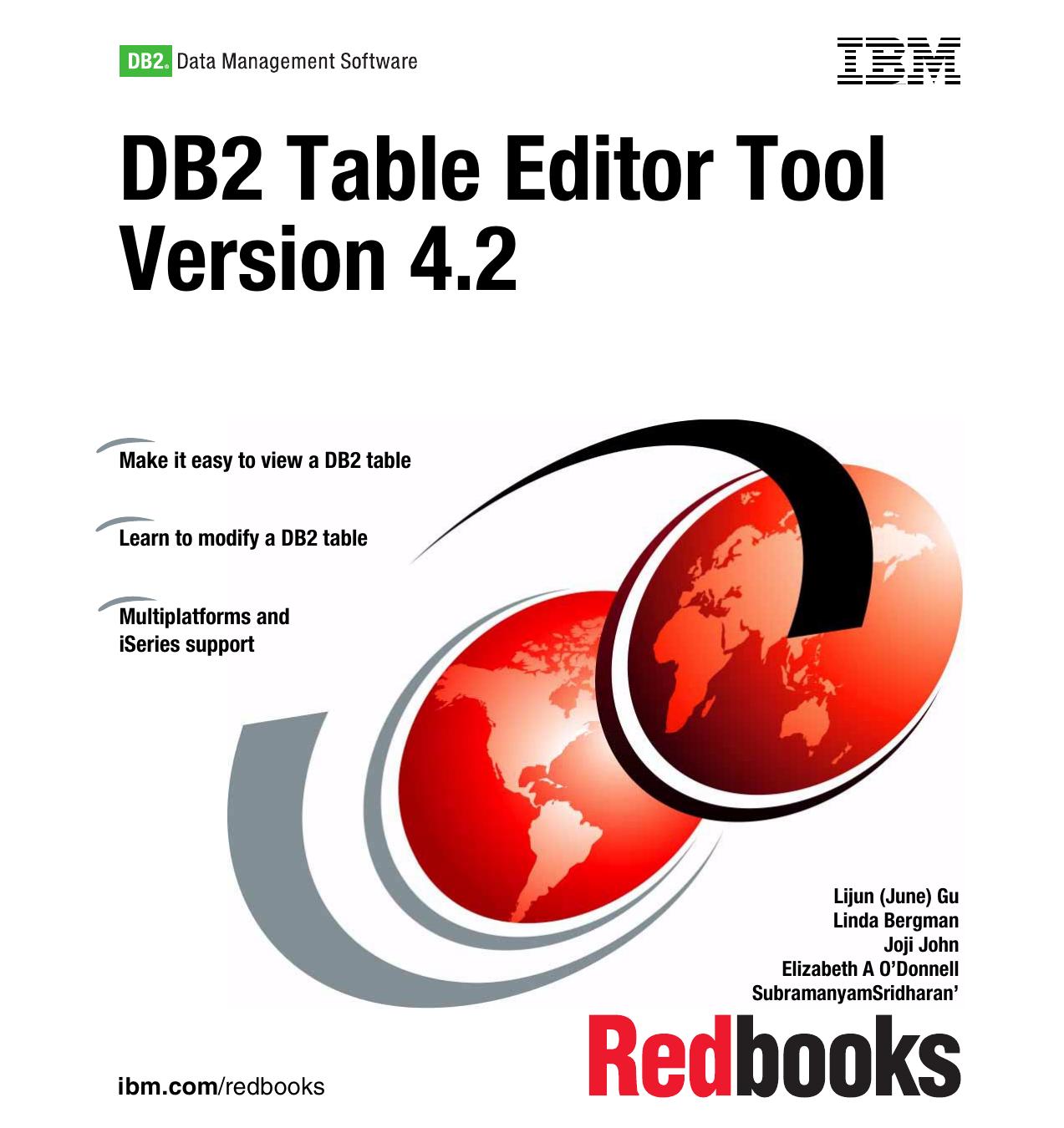 DB2 Table Editor Tool Version 4.2 by IBM Redbooks