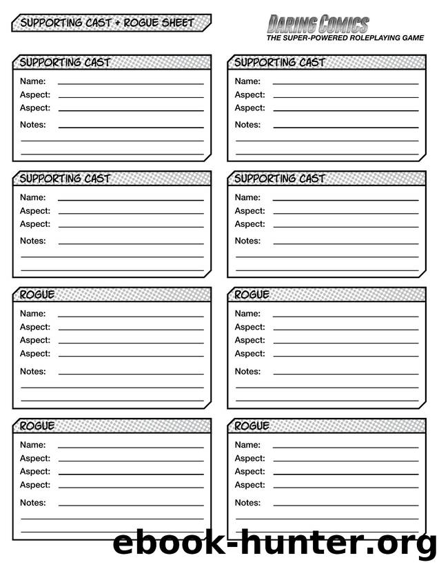 DC Supporting Cast Sheet by Unknown