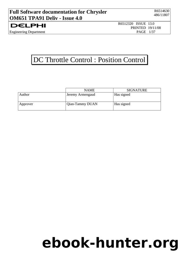 DC Throttle Control : Position Control by Jeremy Armengaud