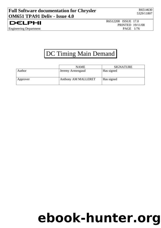 DC Timing Main Demand by Jeremy Armengaud