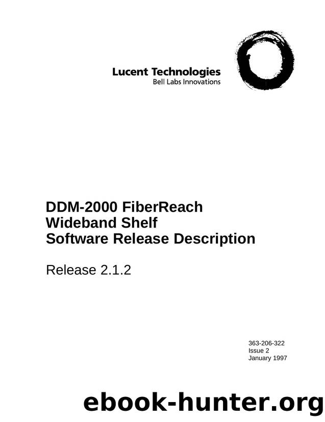 DDM-2000 FiberReach Wideband Shelf Software Release Description by Unknown