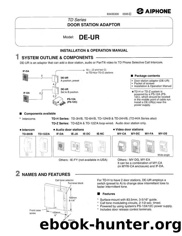 DE-UR Door Station Adaptor Instructions by Unknown
