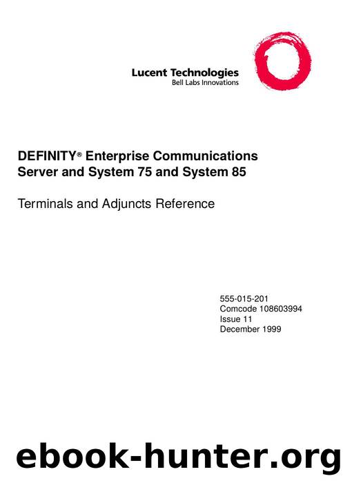 DEFINITY ECS and System 75 & System 85 Terminals and Adjuncts Reference by EZ Manuals