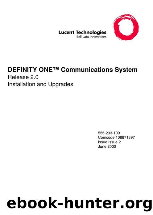 DEFINITY ONE Communications System Release 2.0 Installation and Upgrades by EZ Manuals