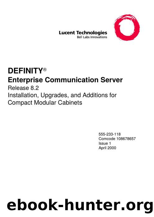 DEFINITYÂ® ECS Release 8.2 Installation, Upgrades,  and Additions for Compact Modular Cabinets by EZ Manuals