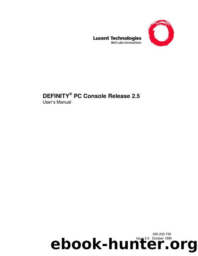 DEFINITYÂ® PC Console Release 2.5 Userâ s Manual by EZ Manuals