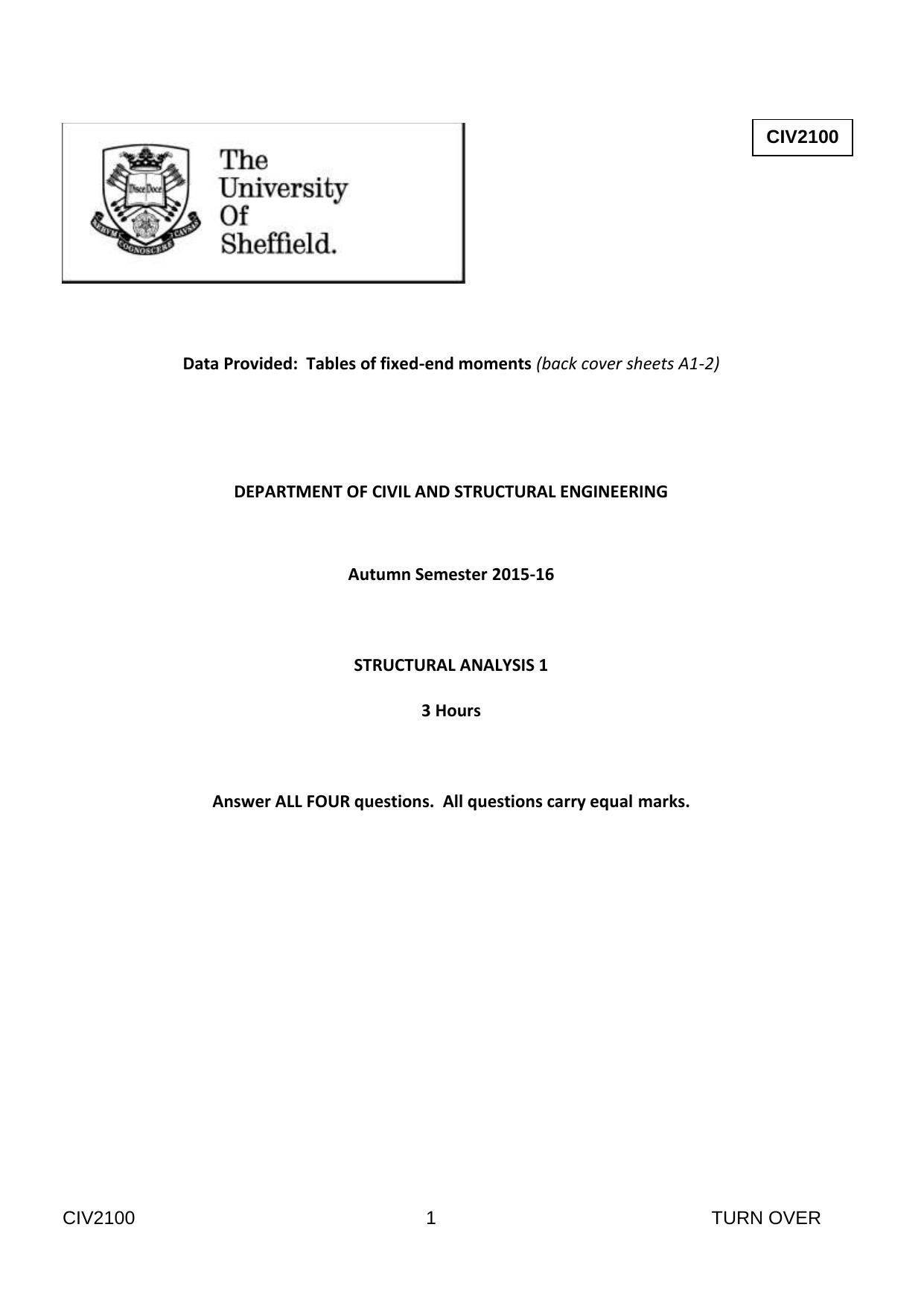DEPARTMENT OF CIVIL AND STRUCTURAL ENGINEERING by Department of Civil Engineering