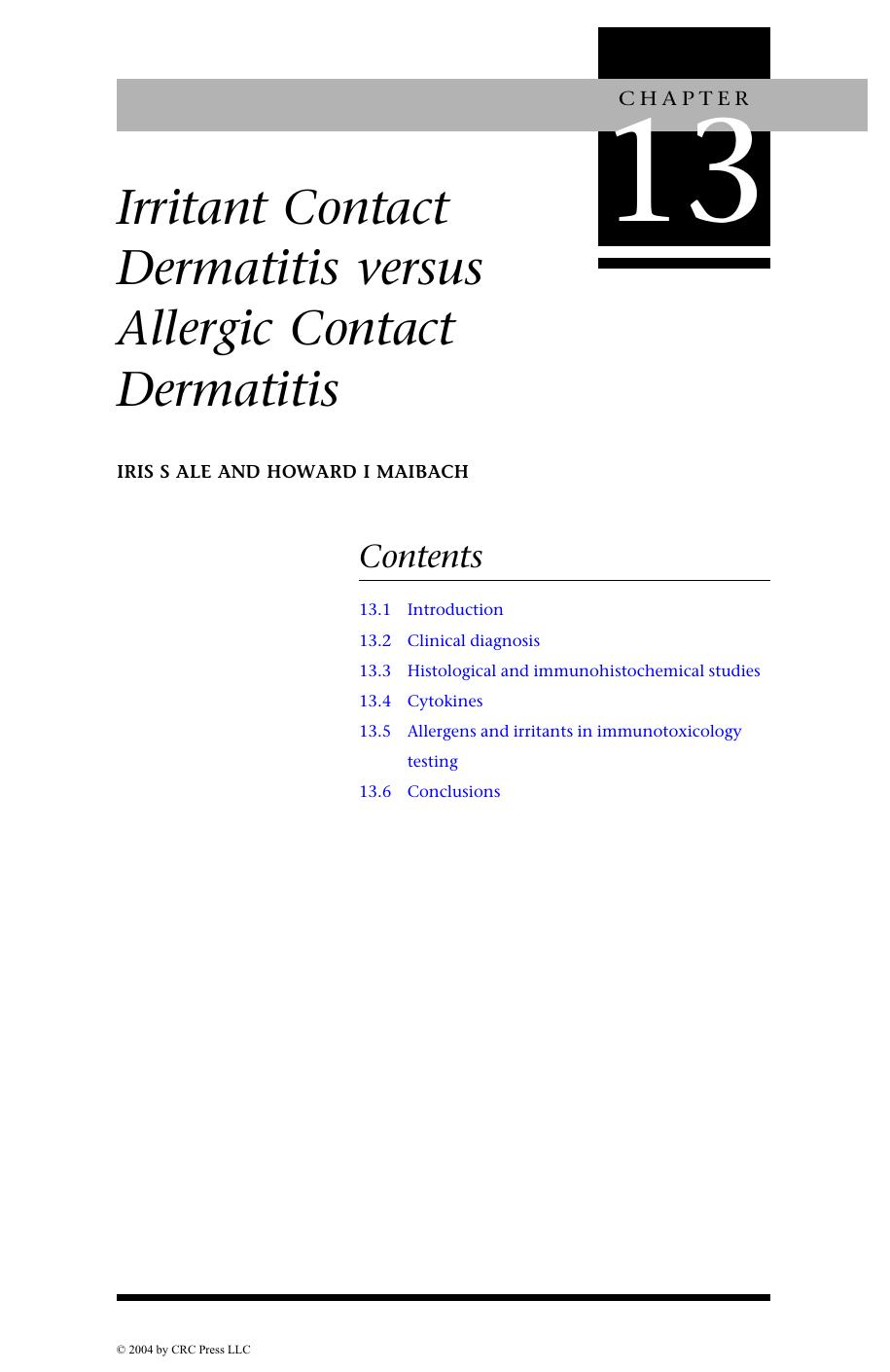 DERMATOTOXICOLOGY, 6TH EDITION by IRIS S ALE AND HOWARD I MAIBACH