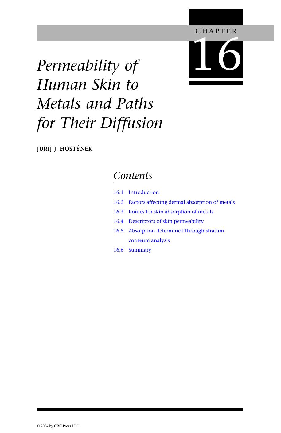 DERMATOTOXICOLOGY, 6TH EDITION by JURIJ J. HOSTYNEK