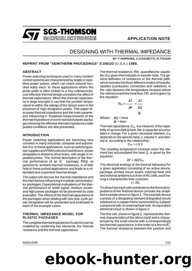 DESIGNING WITH THERMAL IMPEDANCE by SGS-THOMSON Microelectronics