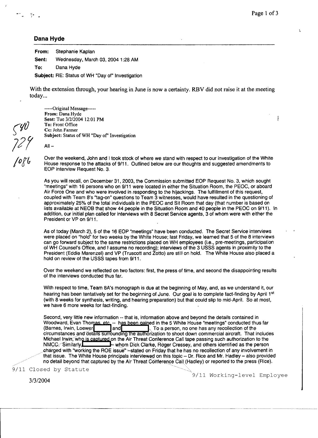 DH B4 White House Requests Fdr- Commission Emails and Interview Lists re White House 092 by Unknown