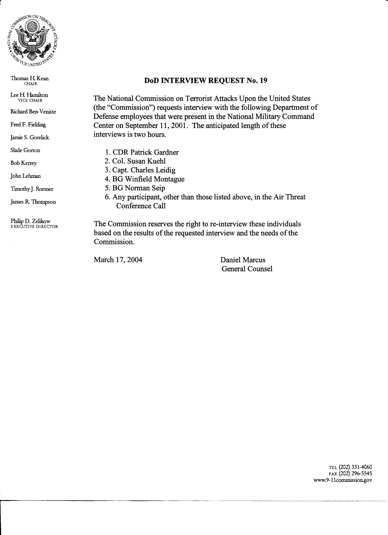 DH B5 DOD Misc Fdr- DOD Interview Request No 19 by Unknown