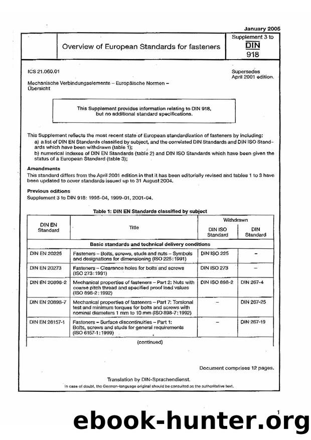 DIN 918 supplement 3-2005 by melvin