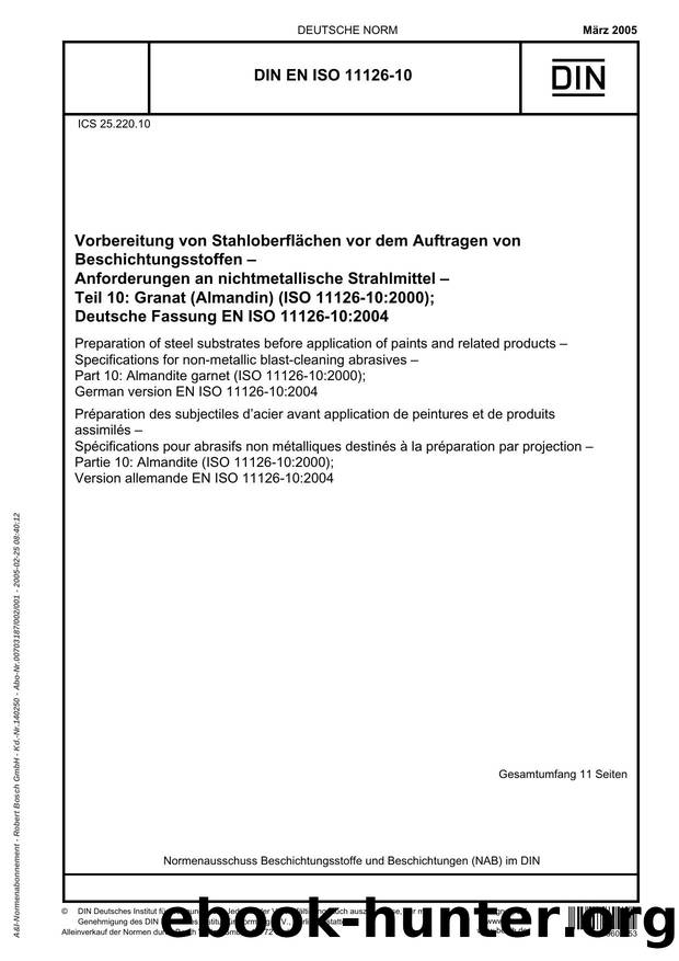 DIN EN ISO 11126-10-2005 by Unknown