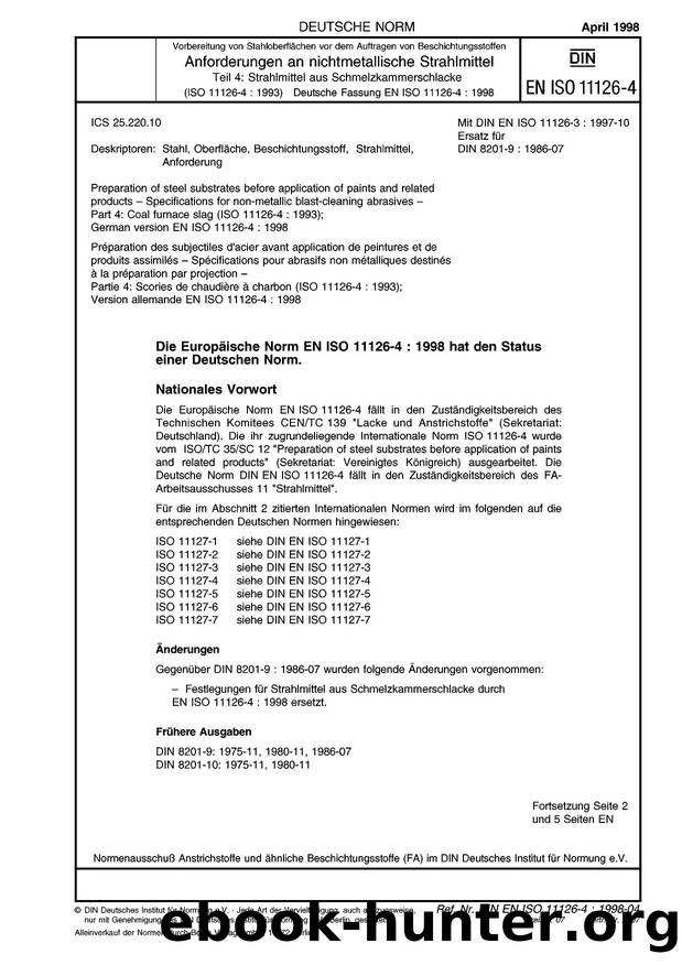 DIN EN ISO 11126-4-1998 by Unknown